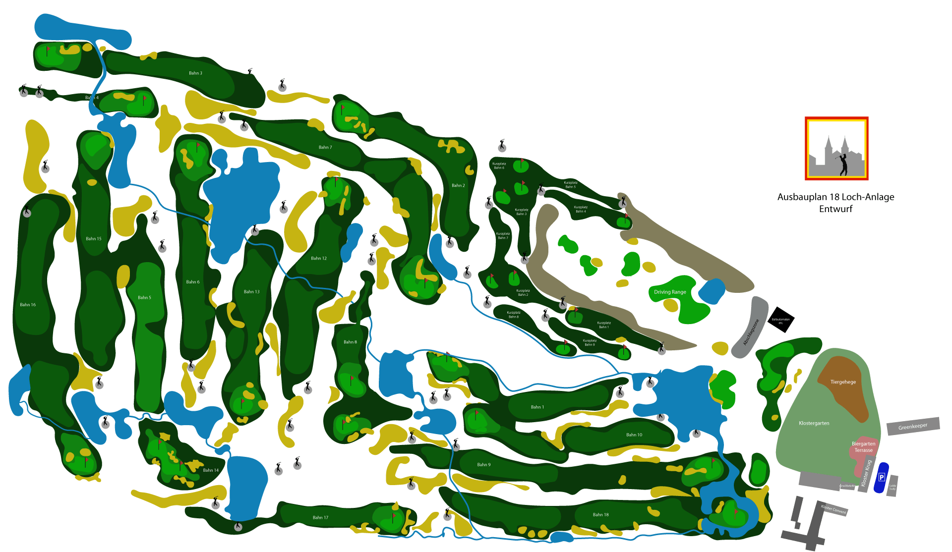 Golfclub St. Lorenz - Übersichtsplan 18-Loch-Anlage - Entwurf